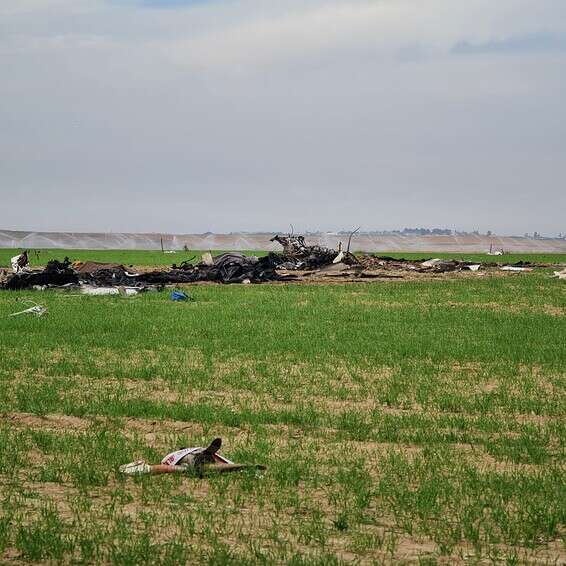 זירת התרסקות המטוס // צילום: דודו גרינשפן